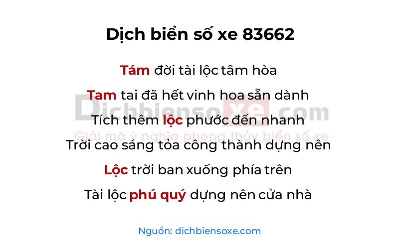 Dịch thơ biển số 83662