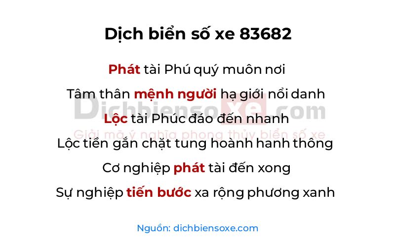 Dịch thơ biển số 83682