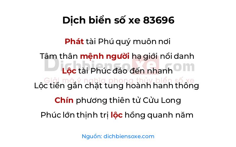 Dịch thơ biển số 83696