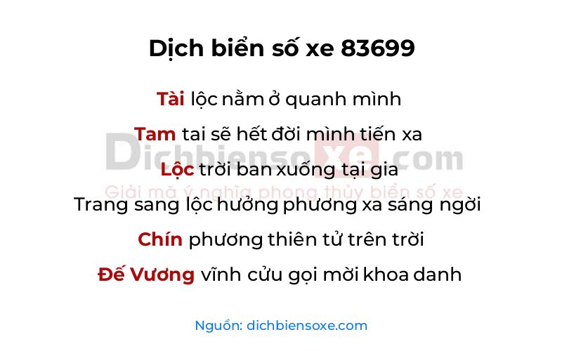Dịch thơ biển số 83699