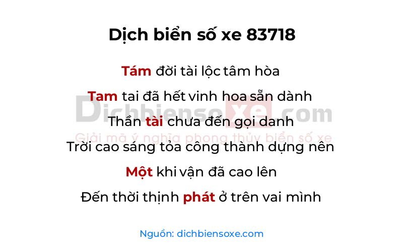 Dịch thơ biển số 83718