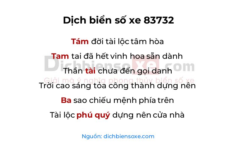 Dịch thơ biển số 83732