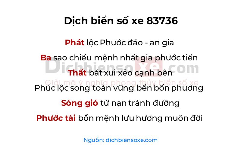 Dịch thơ biển số 83736