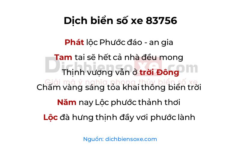 Dịch thơ biển số 83756