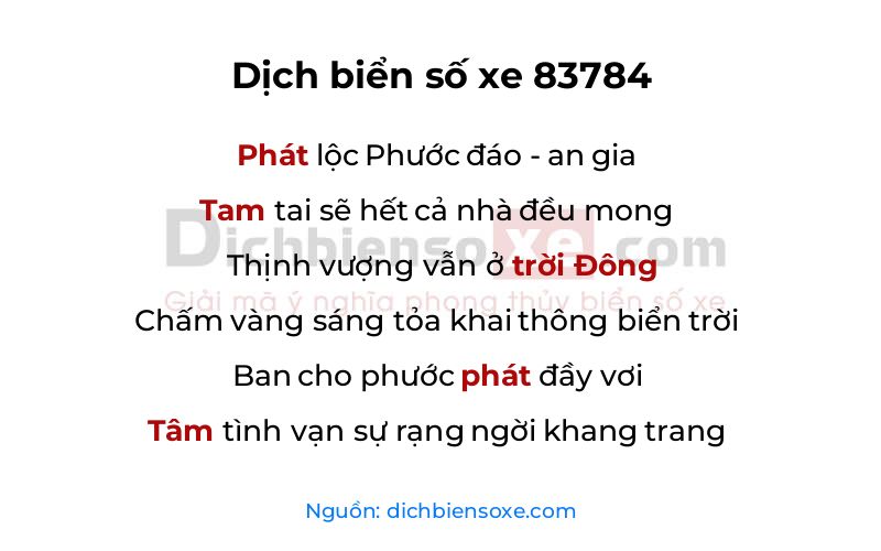 Dịch thơ biển số 83784