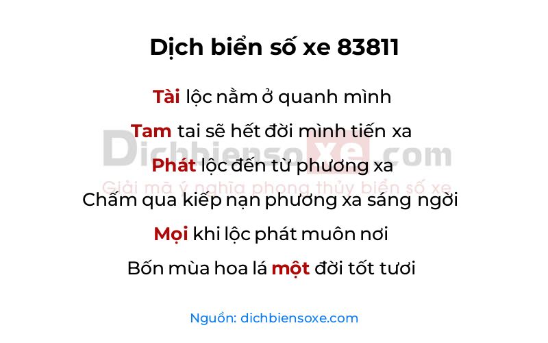 Dịch thơ biển số 83811