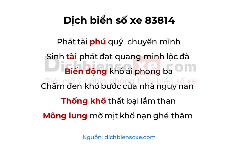 Dịch thơ biển số 83814