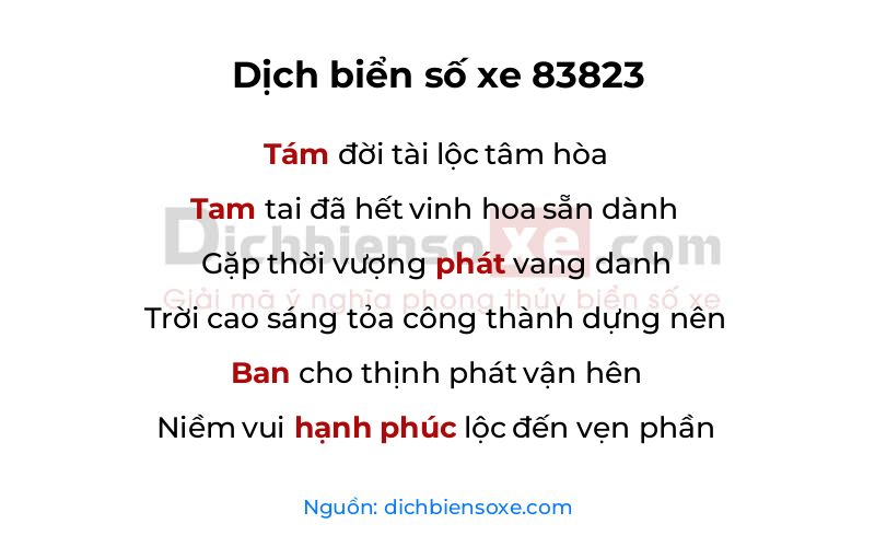 Dịch thơ biển số 83823