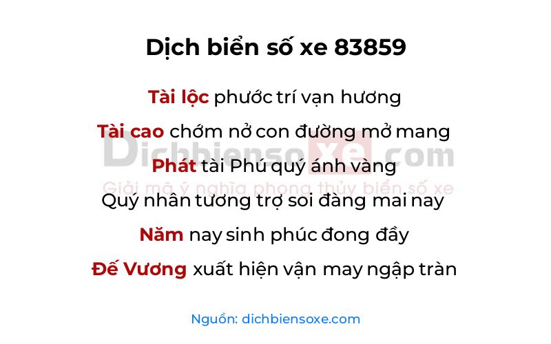 Dịch thơ biển số 83859
