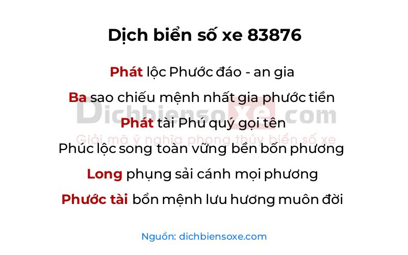 Dịch thơ biển số 83876