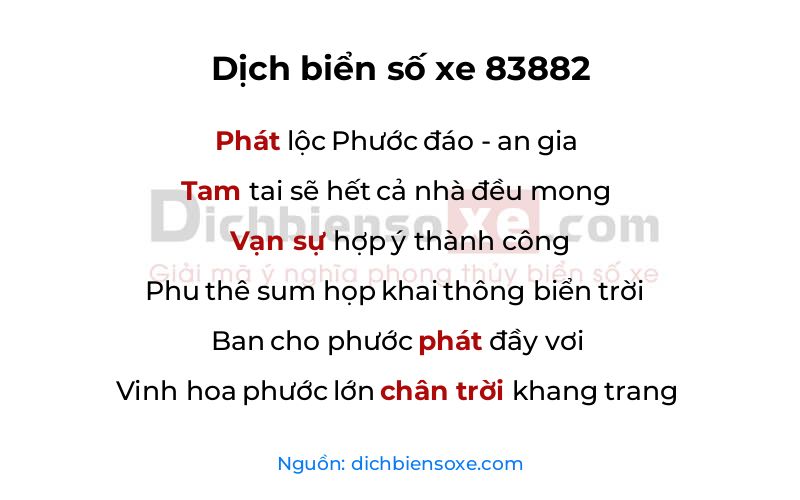Dịch thơ biển số 83882