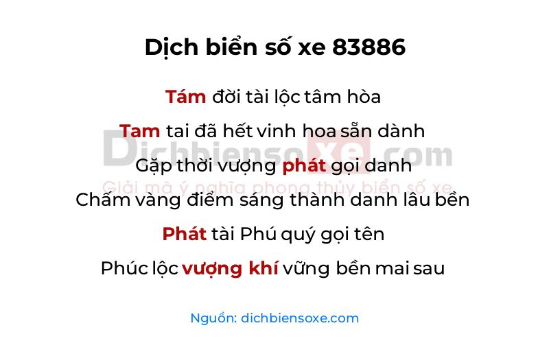 Dịch thơ biển số 83886