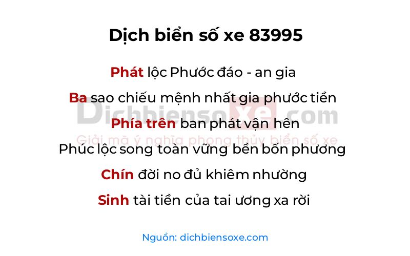 Dịch thơ biển số 83995