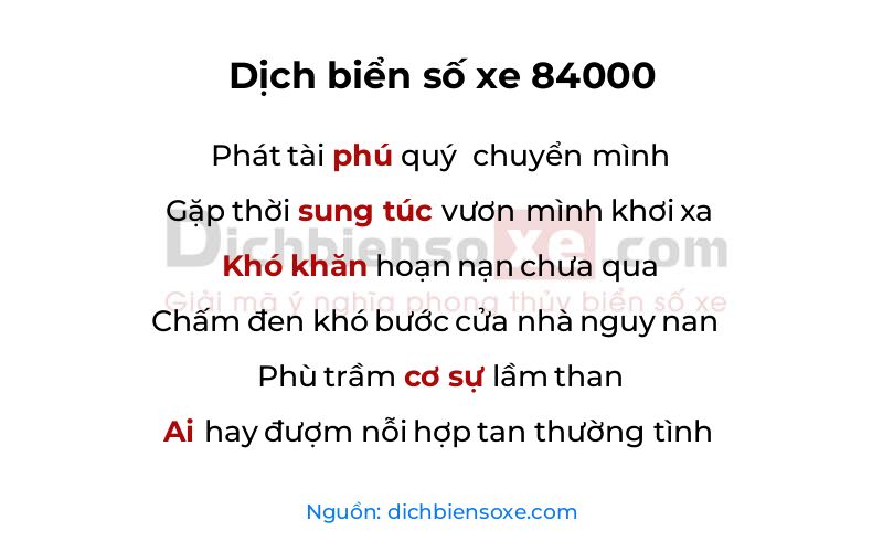 Dịch thơ biển số 84000