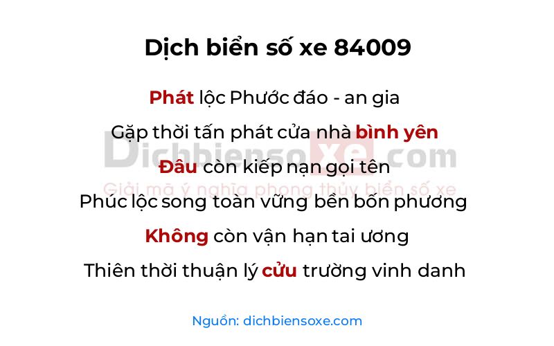 Dịch thơ biển số 84009