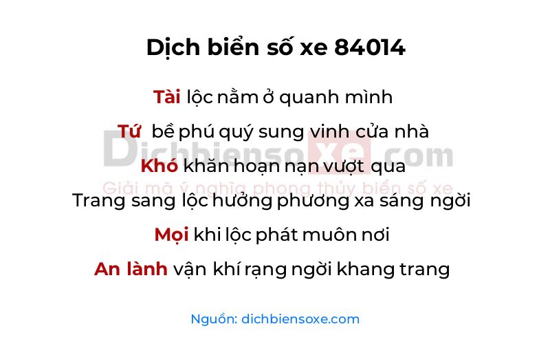 Dịch thơ biển số 84014
