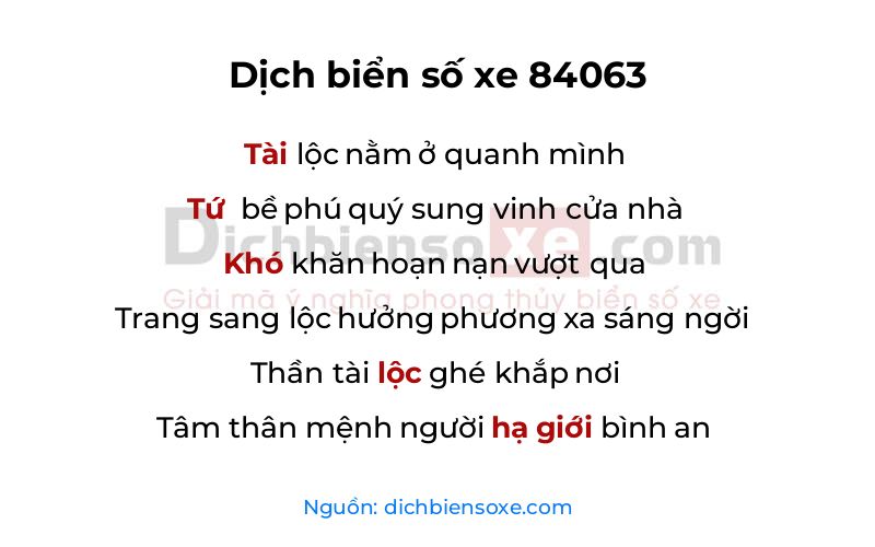 Dịch thơ biển số 84063