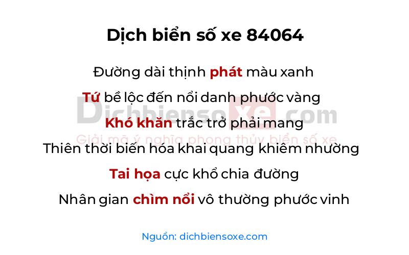 Dịch thơ biển số 84064