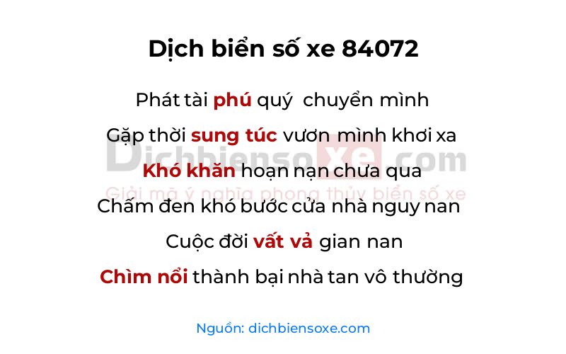 Dịch thơ biển số 84072
