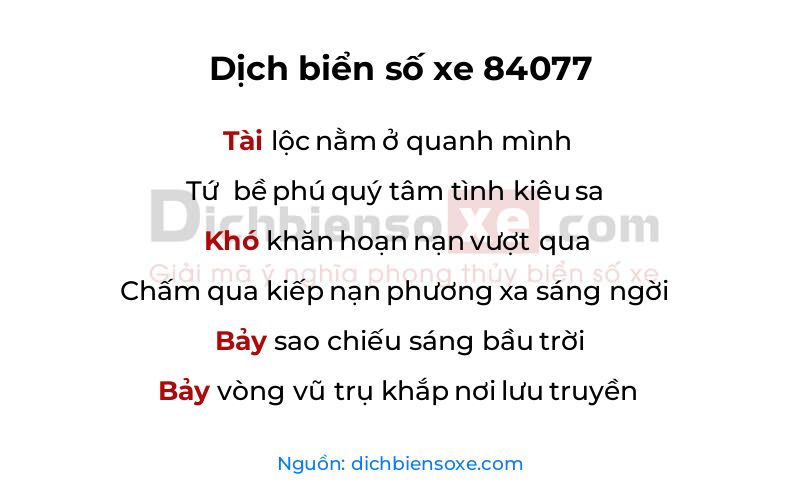 Dịch thơ biển số 84077