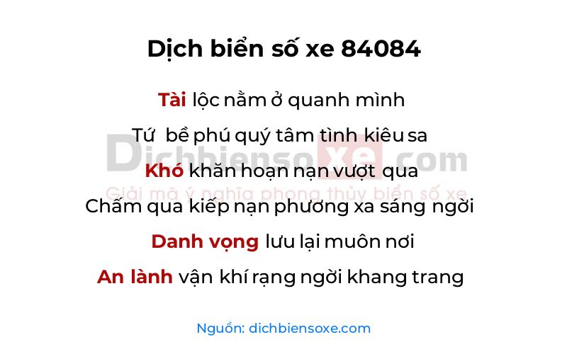 Dịch thơ biển số 84084