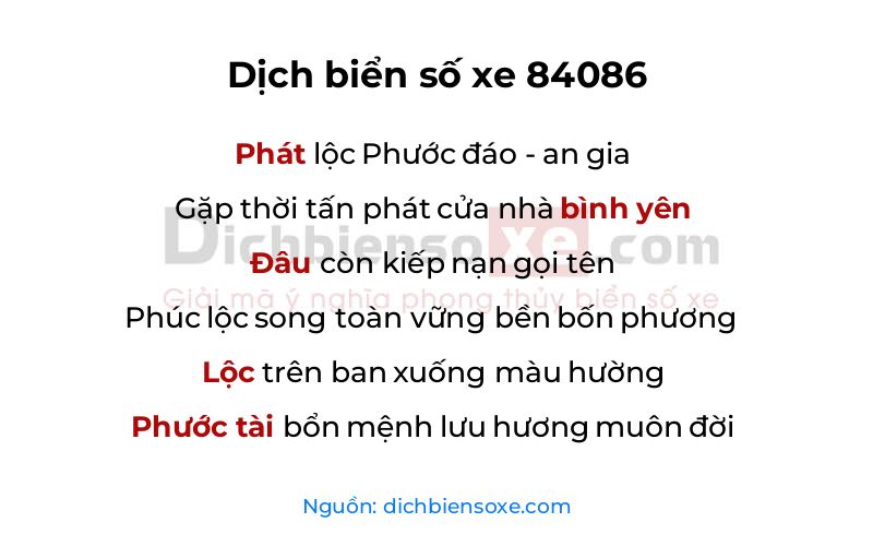 Dịch thơ biển số 84086