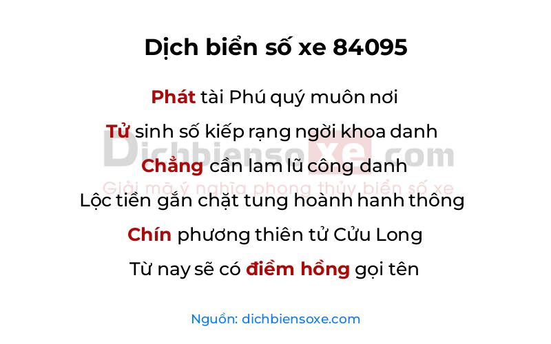 Dịch thơ biển số 84095