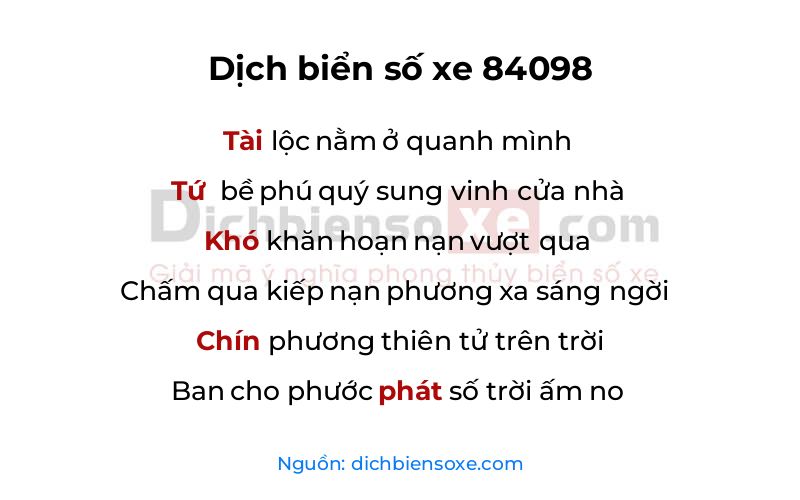 Dịch thơ biển số 84098