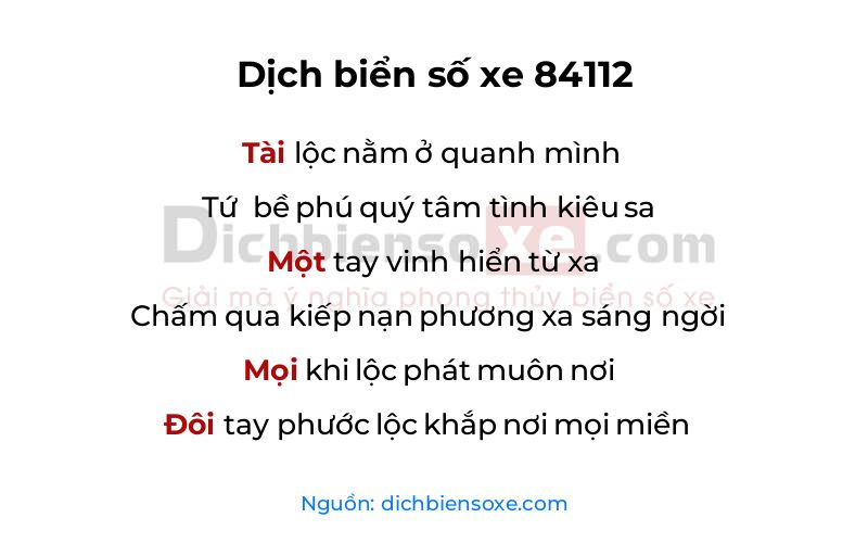 Dịch thơ biển số 84112