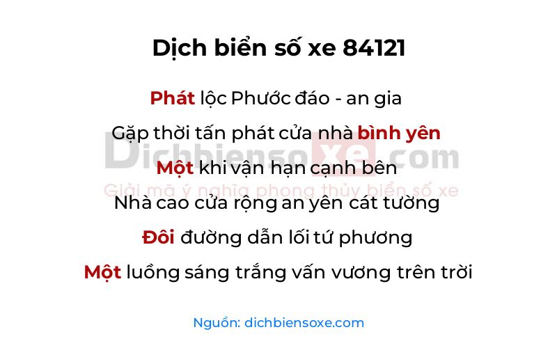 Dịch thơ biển số 84121