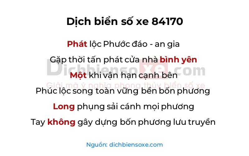 Dịch thơ biển số 84170