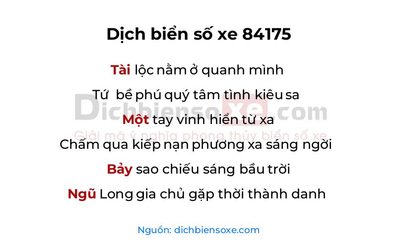 Dịch thơ biển số 84175