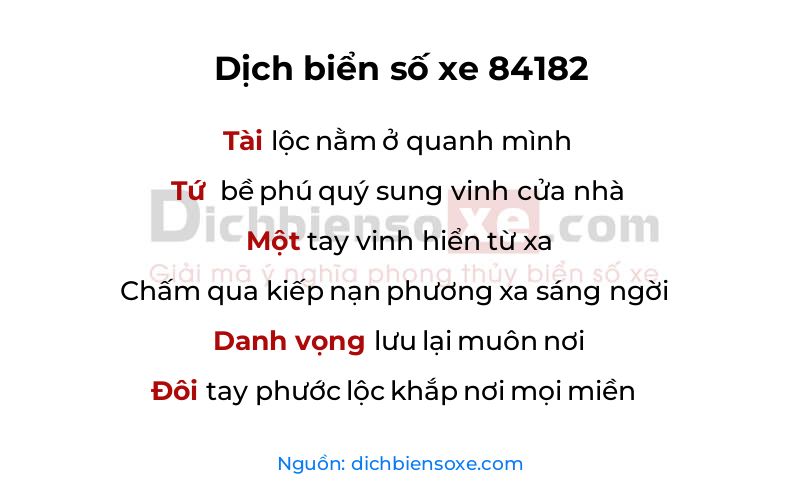 Dịch thơ biển số 84182