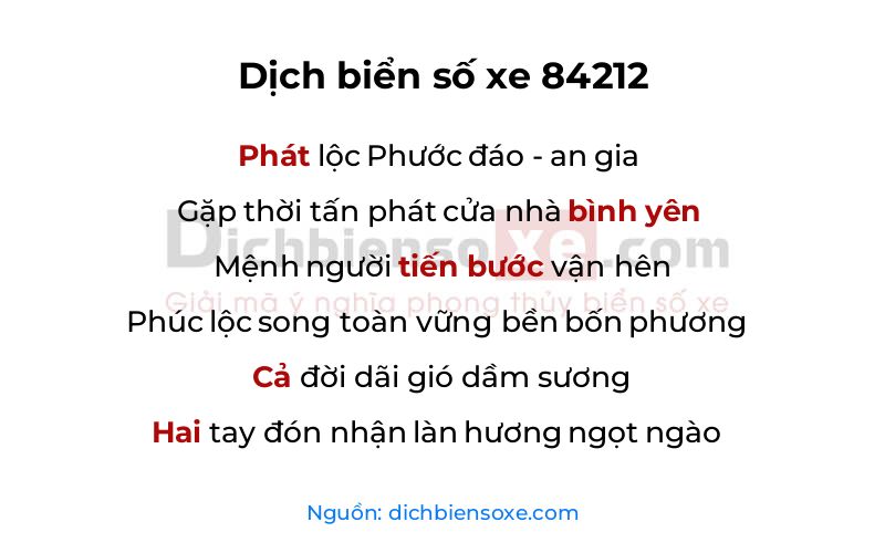 Dịch thơ biển số 84212