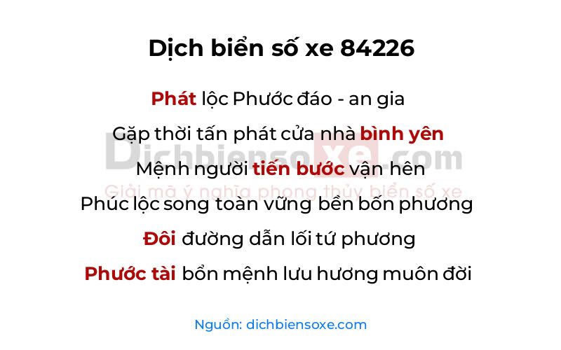 Dịch thơ biển số 84226