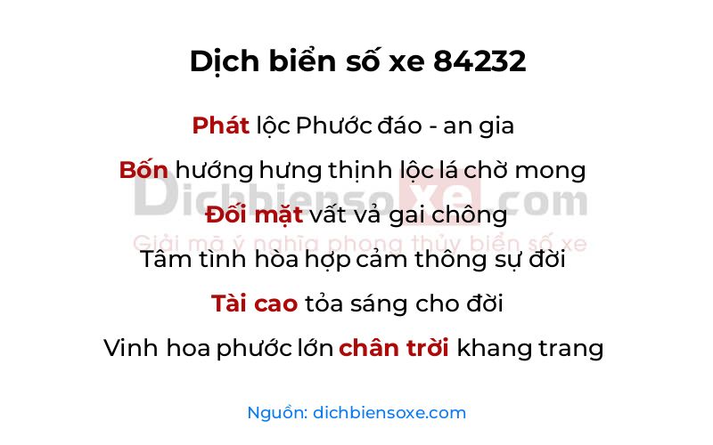 Dịch thơ biển số 84232