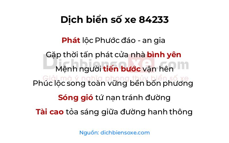 Dịch thơ biển số 84233