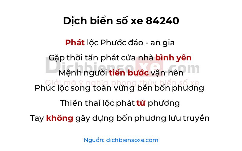 Dịch thơ biển số 84240