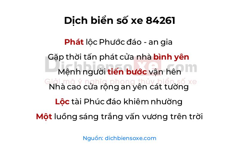 Dịch thơ biển số 84261