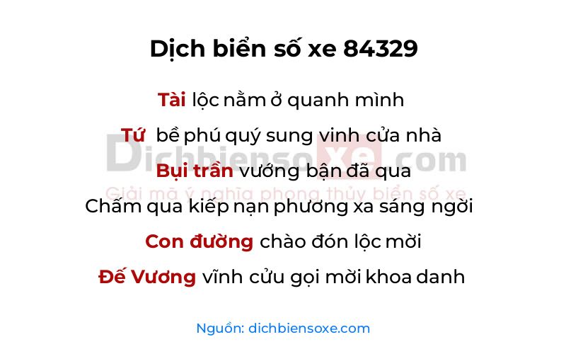 Dịch thơ biển số 84329