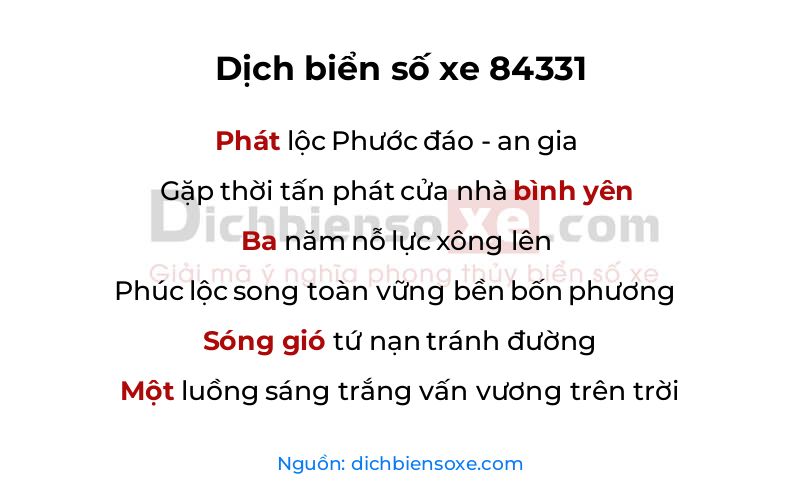 Dịch thơ biển số 84331