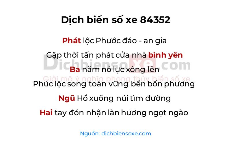 Dịch thơ biển số 84352