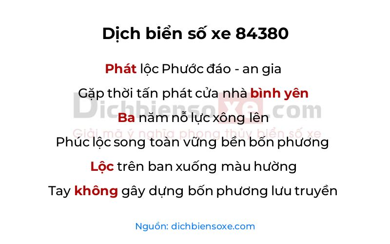 Dịch thơ biển số 84380