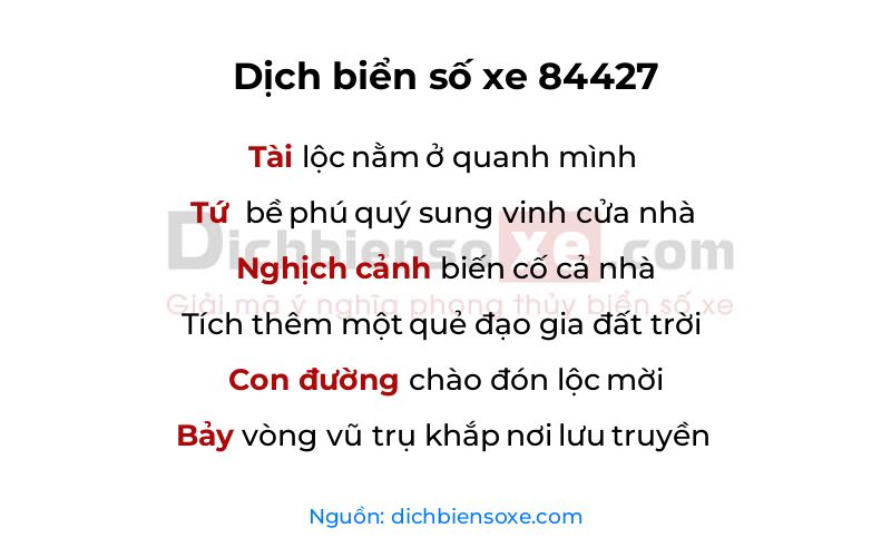 Dịch thơ biển số 84427