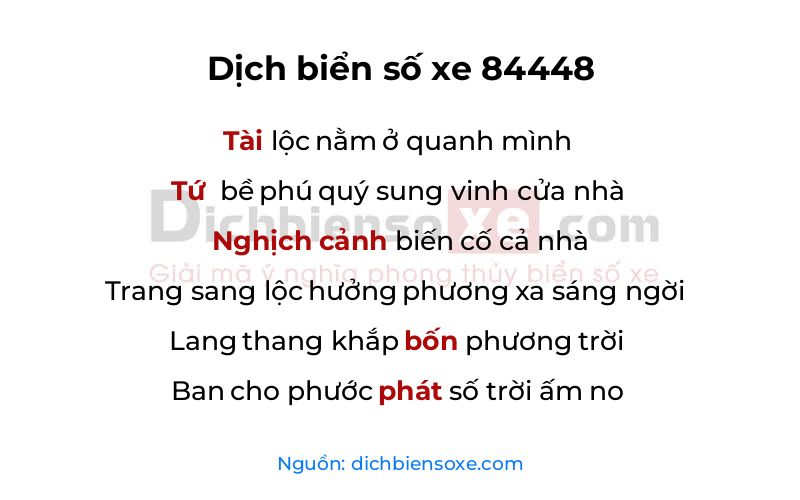 Dịch thơ biển số 84448
