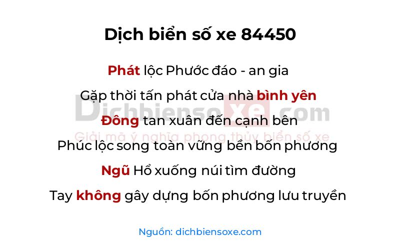 Dịch thơ biển số 84450