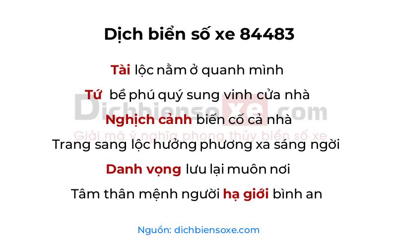 Dịch thơ biển số 84483