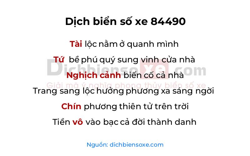 Dịch thơ biển số 84490