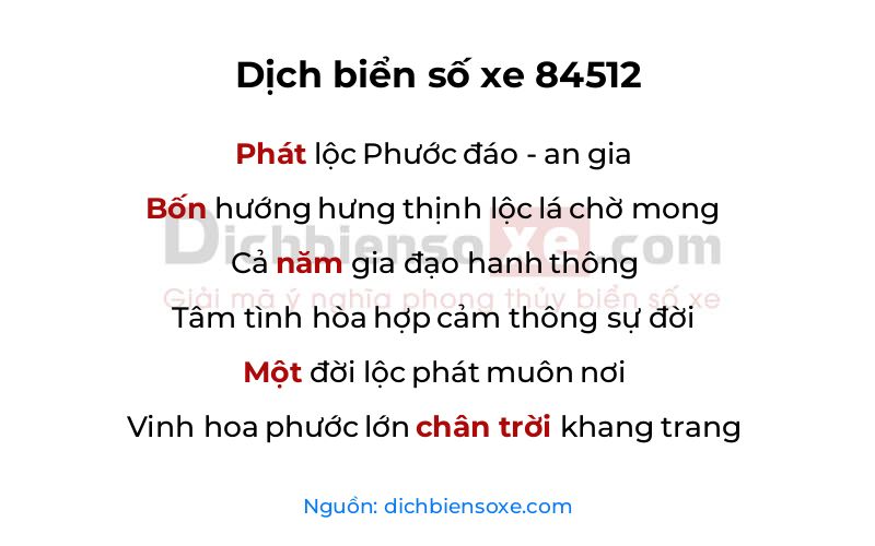 Dịch thơ biển số 84512