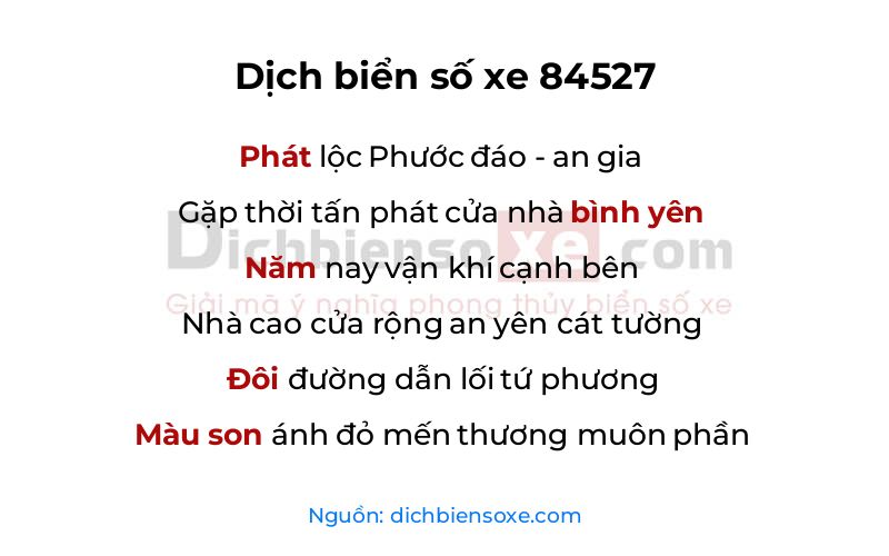 Dịch thơ biển số 84527